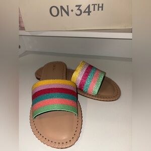 NEW IN BOX-On 34th Women's Mavise Beaded Flat Sandals